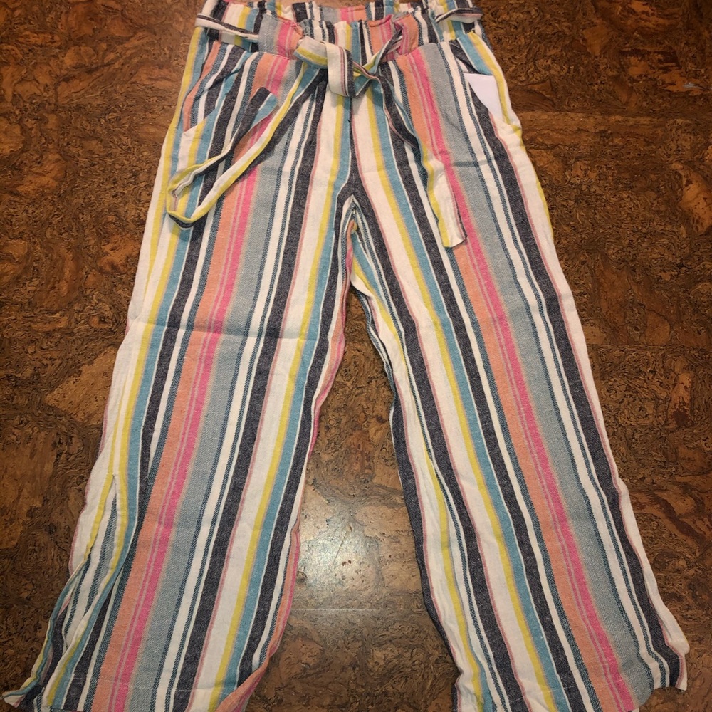 ~beachy~ striped tie pants